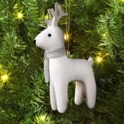 Christmas Fabric Deer Ornament White - Wondershop™
