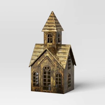 Christmas Lit Metal Church Decor Champagne Gold - Wondershop™ 4 Christmas Lit Metal Church Decor Champagne Gold - Wondershop™ - Image 2