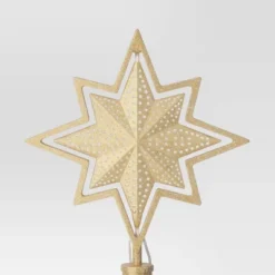 Christmas Lit Auto Rotating Star 8 Point Gold Tree Topper - Wondershop™ -Old World Christmas GUEST bfd87db7 5b2e 4192 9a46 fce35949323a