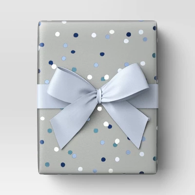 30” 90 Sq Ft Christmas Roll Wrtap Green/White/Blue Dots On Grey - Wondershop™ 3 30” 90 Sq Ft Christmas Roll Wrtap Green/White/Blue Dots On Grey - Wondershop™