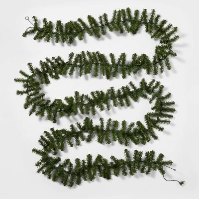 18' Pre-Lit Artificial Pine Bough Christmas Garland Green With Clear Lights - Wondershop™ 4 18' Pre-Lit Artificial Pine Bough Christmas Garland Green With Clear Lights - Wondershop™ - Image 2