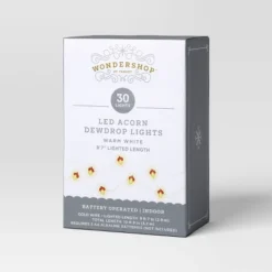 30ct LED Battery Operated Christmas Acorn Dew Drop Lights Warm White With Gold Wire - Wondershop™ -Old World Christmas GUEST c552f2b6 7c0e 4ffe ac65 562ee8e95b8a