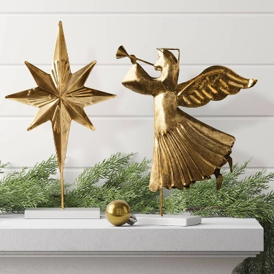 Christmas Metal Gold Star Decor - Wondershop™ 3 Christmas Metal Gold Star Decor - Wondershop™