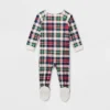 Baby Plaid Ribbed Holiday Matching Family Footed Pajamas - Wondershop™ Cream -Old World Christmas GUEST cd4afea1 e096 4b99 8cbf a6a40b7f05cf