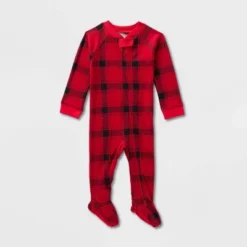 Baby Plaid Ribbed Holiday Matching Family Footed Pajama - Wondershop™ Red/Black -Old World Christmas GUEST cded7c59 dec4 47ac ba7f b1674c4bdf76