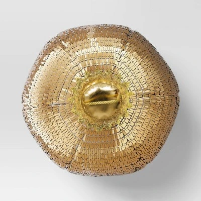9"x11" 3D Christmas Disco Ball Shape Sequin Pillow Champagne Gold - Wondershop™ 4 9"x11" 3D Christmas Disco Ball Shape Sequin Pillow Champagne Gold - Wondershop™ - Image 2