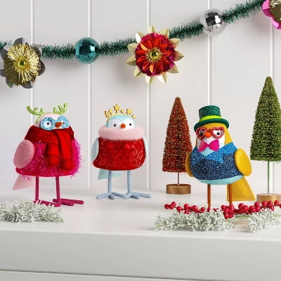 3pk Christmas Featherly Friends Decor - Wondershop™ 3 3pk Christmas Featherly Friends Decor - Wondershop™