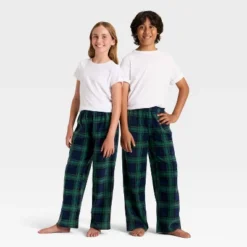 Kids' Plaid Microfleece Holiday Matching Family Pajama Pants - Wondershop™ Navy Blue -Old World Christmas GUEST d72c6ee6 8956 4b59 98e4 e9da13be077d