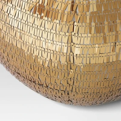 9"x11" 3D Christmas Disco Ball Shape Sequin Pillow Champagne Gold - Wondershop™ 5 9"x11" 3D Christmas Disco Ball Shape Sequin Pillow Champagne Gold - Wondershop™ - Image 3