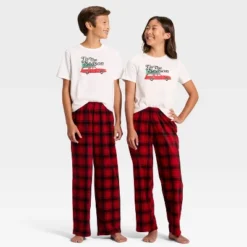 Kids' Plaid Microfleece Holiday Matching Family Pajama Pants - Wondershop™ Red/Black -Old World Christmas GUEST dcf952c5 3b44 493e ac7c b7725f38912c