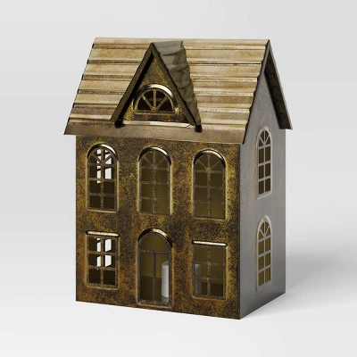 Christmas Lit Metal House Decor Champagne Gold - Wondershop™ 4 Christmas Lit Metal House Decor Champagne Gold - Wondershop™ - Image 2