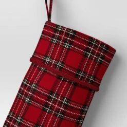 21" Christmas Woolen Yarn Dyed Fabric Stocking Red/Green Plaid - Wondershop™ -Old World Christmas GUEST e07afb51 db8c 49ec 876d 8a37f96729b5