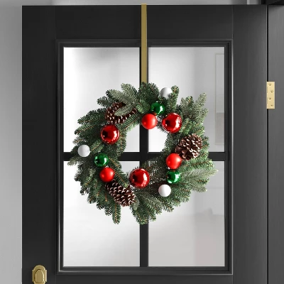 22" Pine Bough With Flocked Pinecones And Ornaments Artificial Christmas Wreath Green - Wondershop™ 3 22" Pine Bough With Flocked Pinecones And Ornaments Artificial Christmas Wreath Green - Wondershop™