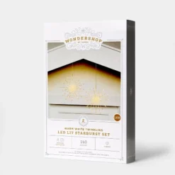 2pk Christmas LED Starburst Novelty Sculpture With 140 Warm White Twinkle Lights - Wondershop™