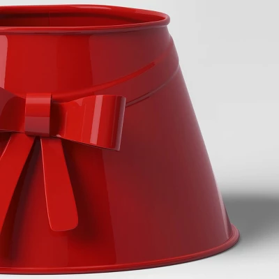 7" Christmas Metal Mini Tree Collar With Bow Red - Wondershop™ 4 7" Christmas Metal Mini Tree Collar With Bow Red - Wondershop™ - Image 2