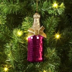 5" Christmas Disco Wine Ornament Hot Pink - Wondershop™