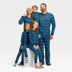 Kids' Hanukkah Ribbed Long Sleeve Shirt And Pants Holiday Matching Family Pajama Set - Wondershop™ Blue -Old World Christmas GUEST f7e67a46 fc58 4c62 9919 e82cb070c11c 2
