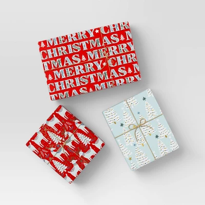 30” 3pk Christmas Wrap Pack Scandinavian - Wondershop™ 3 30” 3pk Christmas Wrap Pack Scandinavian - Wondershop™